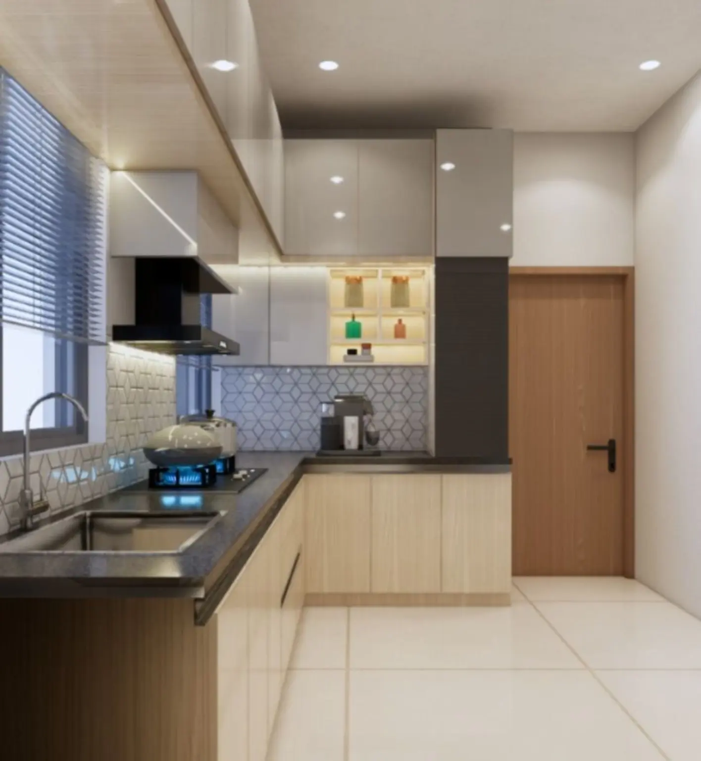 Modern kitchen and dining concept